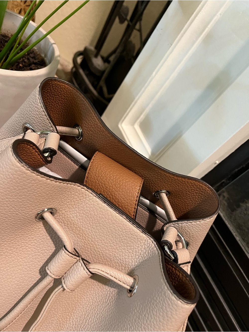 Calvin Klein Pebbled Drawstring Bucket Bag - Picture 3 of 6